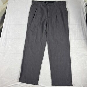 Croft & Barrow Mens Pleated Dress Pants Gray Comfort Waist Classic Fit 38x32